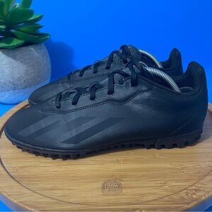 Adidas X Crazyfast.4 Turf Cleats Black Lace-Up Athletic Soccer Shoes Size 6